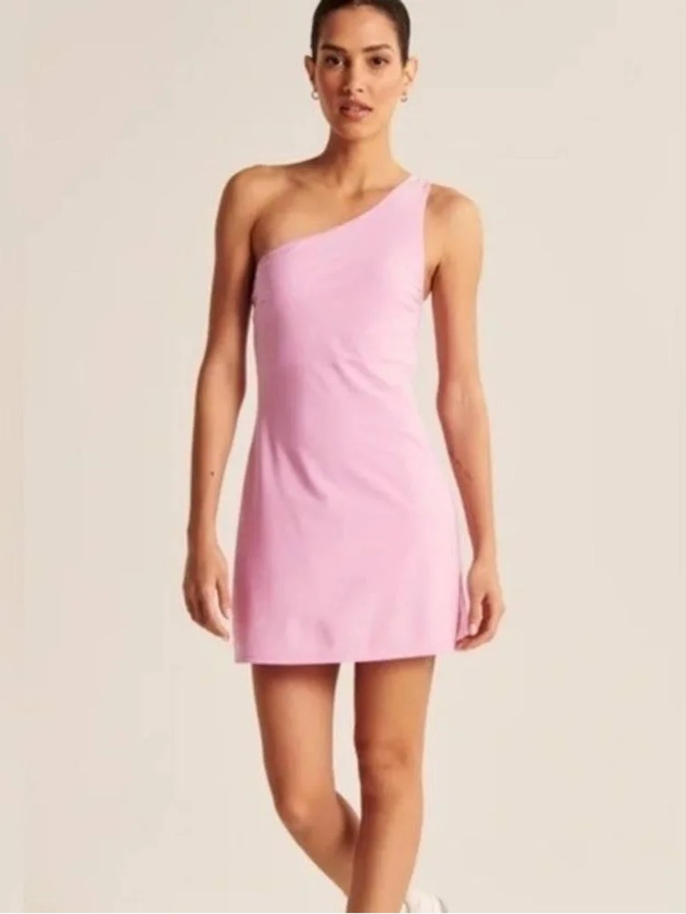 Abercrombie lilac athleisure traveler one shoulder dress